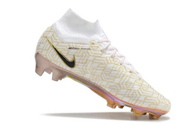 Nike Air Zoom Mercurial Superfly 9 Elite MR FG High-Tops Football Boots - White/Black/Gold