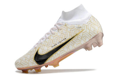Nike Air Zoom Mercurial Superfly 9 Elite MR FG High-Tops Football Boots - White/Black/Gold