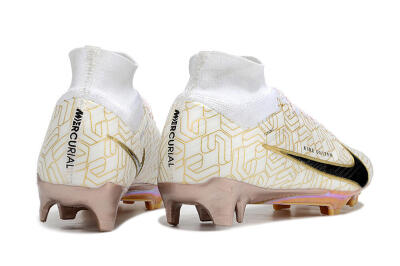 Nike Air Zoom Mercurial Superfly 9 Elite MR FG High-Tops Football Boots - White/Black/Gold