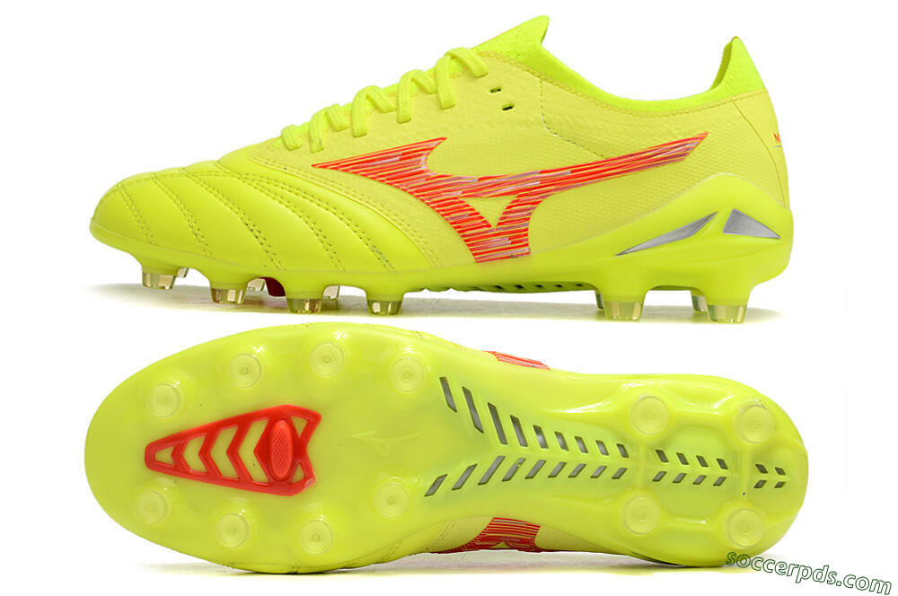Mizuno Morelia Neo 4 FG Low-Tops Football Boots - Yellow/Red/Grey 0