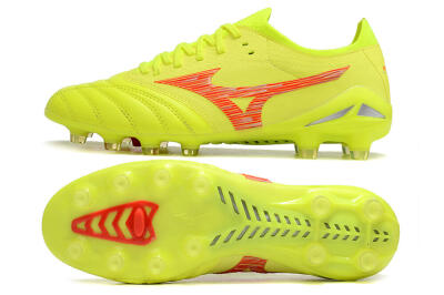 Mizuno Morelia Neo 4 FG Low-Tops Football Boots - Yellow/Red/Grey