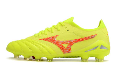 Mizuno Morelia Neo 4 FG Low-Tops Football Boots - Yellow/Red/Grey