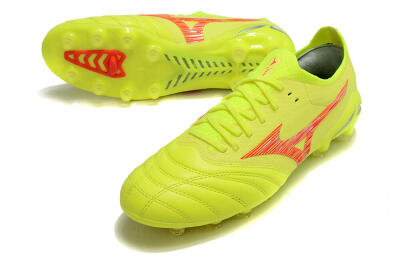Mizuno Morelia Neo 4 FG Low-Tops Football Boots - Yellow/Red/Grey
