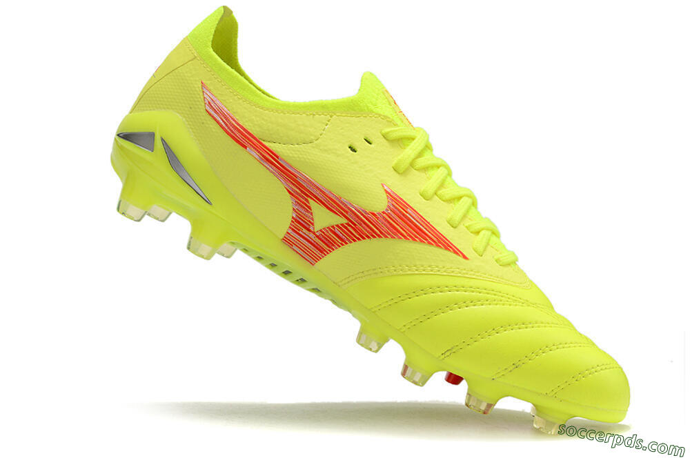 Mizuno Morelia Neo 4 FG Low-Tops Football Boots - Yellow/Red/Grey 4