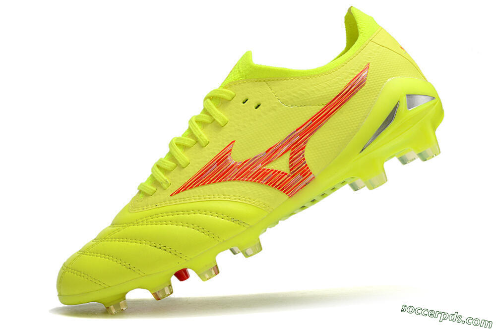 Mizuno Morelia Neo 4 FG Low-Tops Football Boots - Yellow/Red/Grey 5