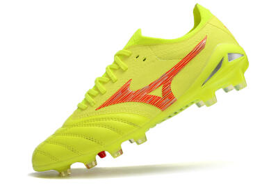Mizuno Morelia Neo 4 FG Low-Tops Football Boots - Yellow/Red/Grey