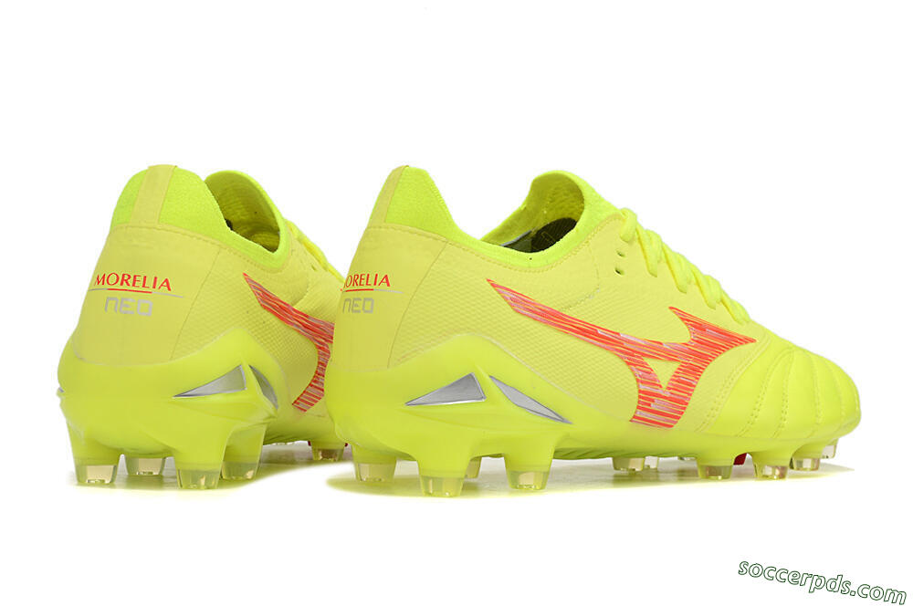 Mizuno Morelia Neo 4 FG Low-Tops Football Boots - Yellow/Red/Grey 6