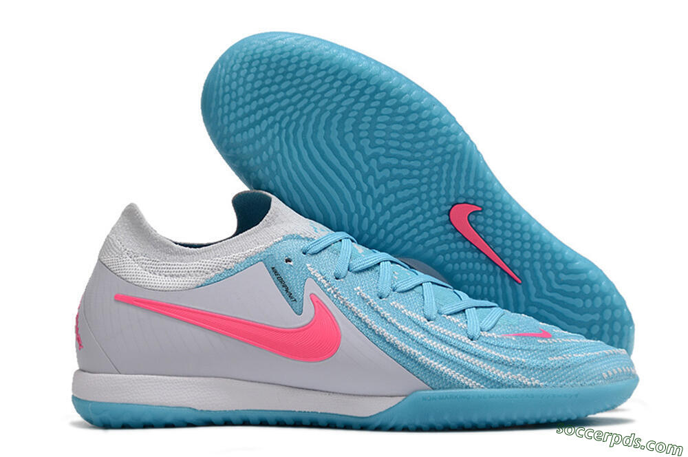 Nike Phantom GX 2 Elite IC Low-Tops Football Shoes - Blue/White/Pink 1