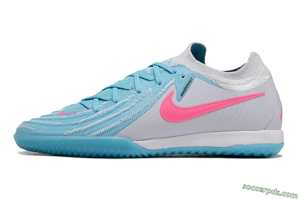 Nike Phantom GX 2 Elite IC Low-Tops Football Shoes - Blue/White/Pink 2