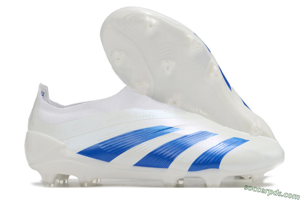 Adidas Predator Elite Laceless FG Low-Tops Football Boots - White/Blue 1