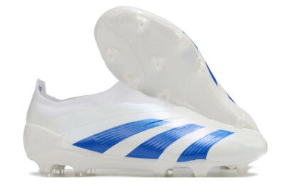 Adidas Predator Elite Laceless FG Low-Tops Football Boots - White/Blue