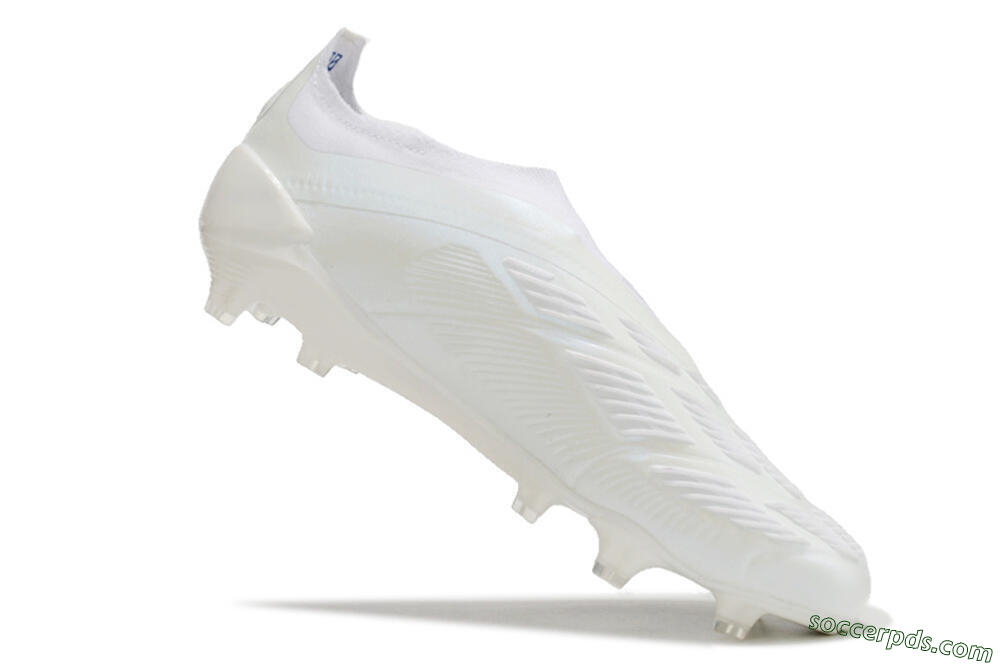 Adidas Predator Elite Laceless FG Low-Tops Football Boots - White/Blue 4