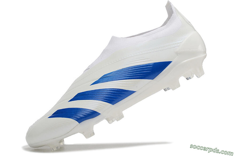 Adidas Predator Elite Laceless FG Low-Tops Football Boots - White/Blue 5