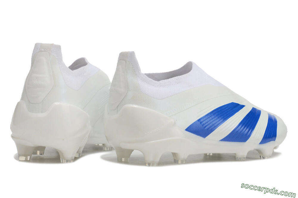 Adidas Predator Elite Laceless FG Low-Tops Football Boots - White/Blue 6