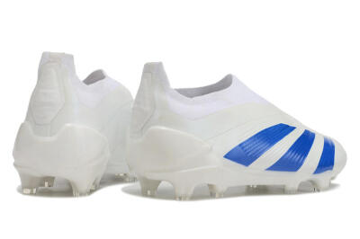 Adidas Predator Elite Laceless FG Low-Tops Football Boots - White/Blue