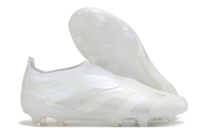 Adidas Predator Elite Laceless FG Low-Tops Football Boots - White/Silver