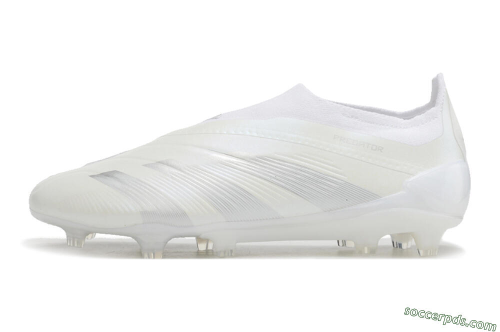 Adidas Predator Elite Laceless FG Low-Tops Football Boots - White/Silver 2