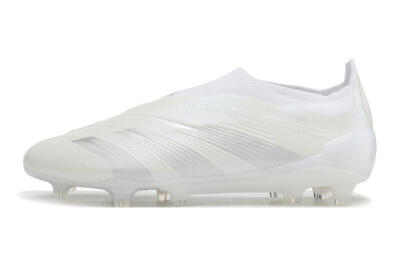 Adidas Predator Elite Laceless FG Low-Tops Football Boots - White/Silver