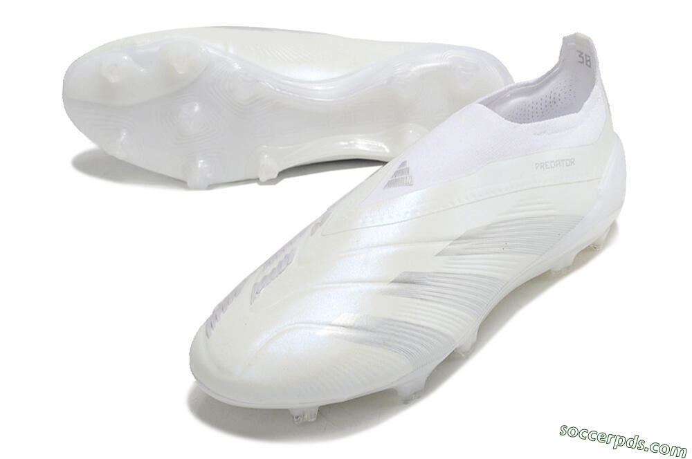 Adidas Predator Elite Laceless FG Low-Tops Football Boots - White/Silver 3