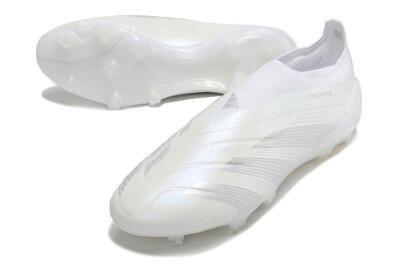 Adidas Predator Elite Laceless FG Low-Tops Football Boots - White/Silver