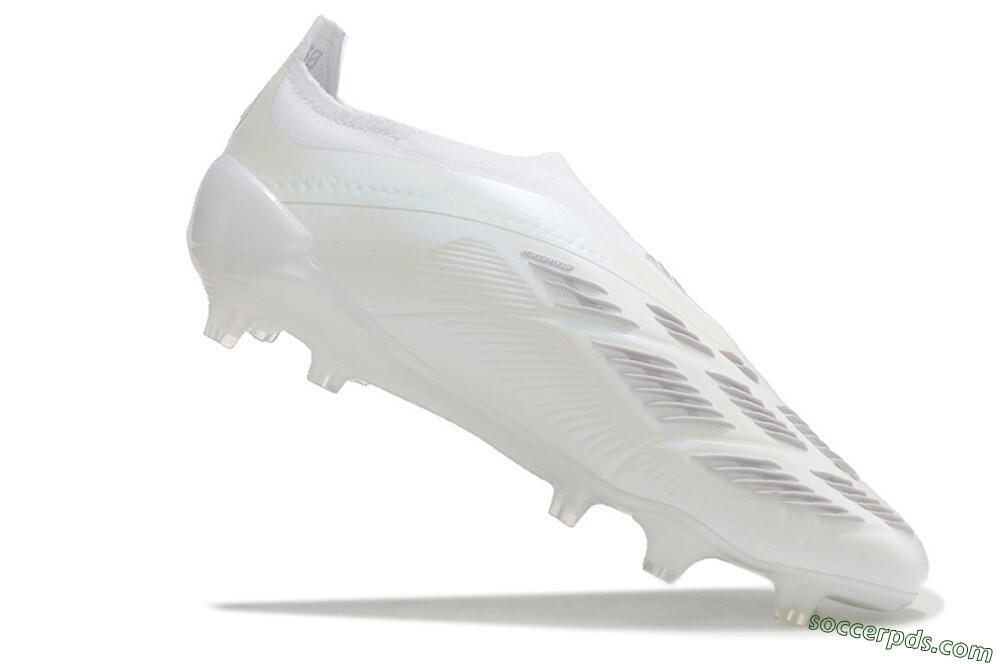 Adidas Predator Elite Laceless FG Low-Tops Football Boots - White/Silver 4