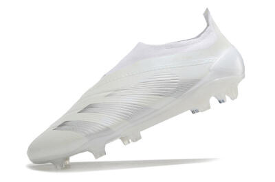 Adidas Predator Elite Laceless FG Low-Tops Football Boots - White/Silver