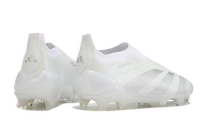 Adidas Predator Elite Laceless FG Low-Tops Football Boots - White/Silver