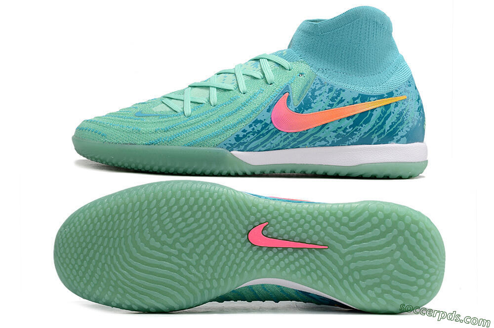Nike Phantom Luna Elite NU IC High-Tops Football Shoes - Jade/Pink/Orange 0