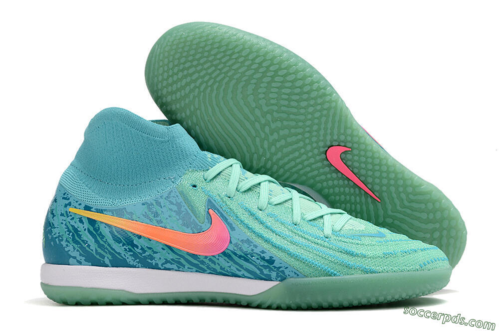 Nike Phantom Luna Elite NU IC High-Tops Football Shoes - Jade/Pink/Orange 1
