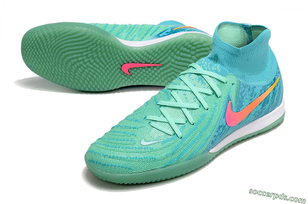 Nike Phantom Luna Elite NU IC High-Tops Football Shoes - Jade/Pink/Orange 3
