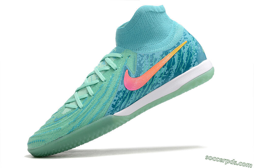 Nike Phantom Luna Elite NU IC High-Tops Football Shoes - Jade/Pink/Orange 5