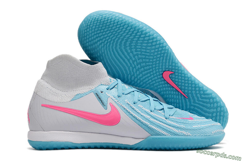 Nike Phantom Luna Elite NU IC High-Tops Football Shoes - Blue/White/Pink 1