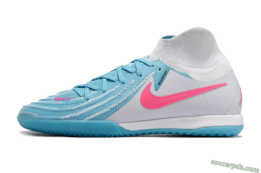 Nike Phantom Luna Elite NU IC High-Tops Football Shoes - Blue/White/Pink 2
