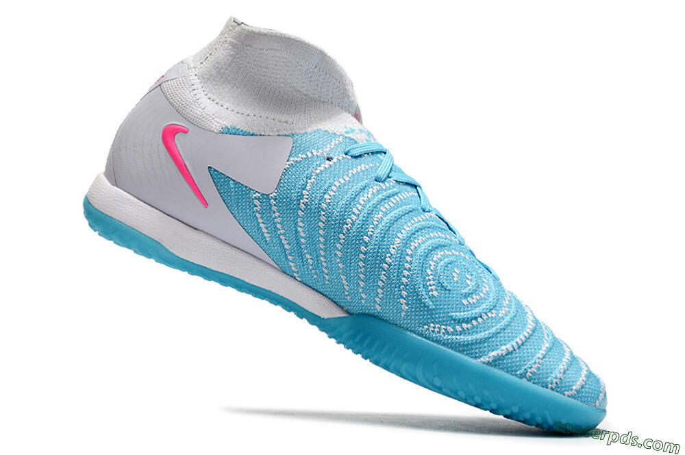 Nike Phantom Luna Elite NU IC High-Tops Football Shoes - Blue/White/Pink 4