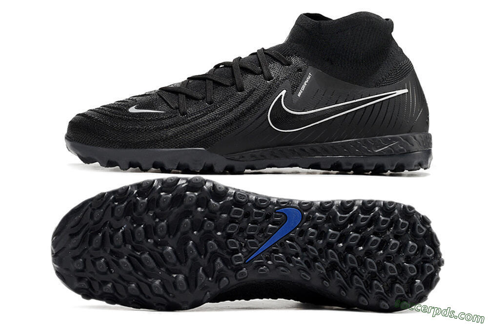 Nike Phantom Luna Elite NU TF High-Tops Football Shoes - Black/White/Blue 0