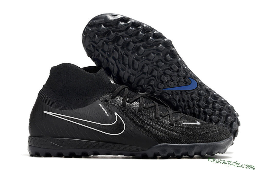 Nike Phantom Luna Elite NU TF High-Tops Football Shoes - Black/White/Blue 1