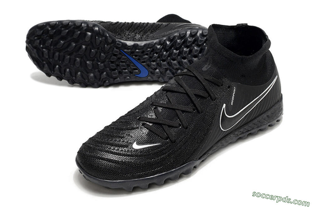 Nike Phantom Luna Elite NU TF High-Tops Football Shoes - Black/White/Blue 3