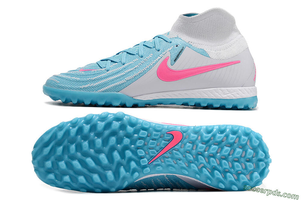 Nike Phantom Luna Elite NU TF High-Tops Football Shoes - Blue/White/Pink 0