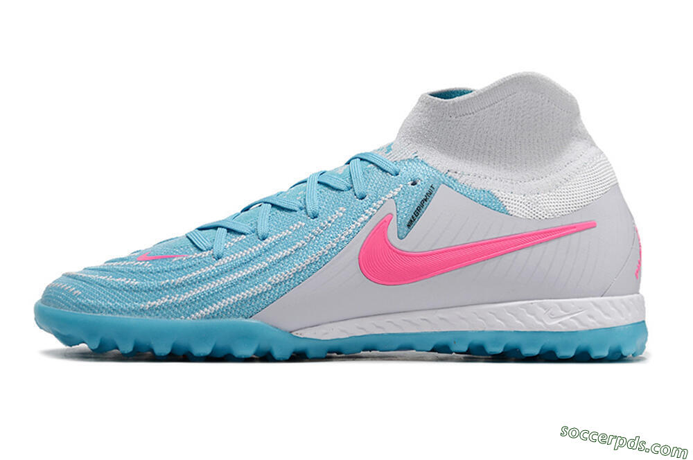 Nike Phantom Luna Elite NU TF High-Tops Football Shoes - Blue/White/Pink 2
