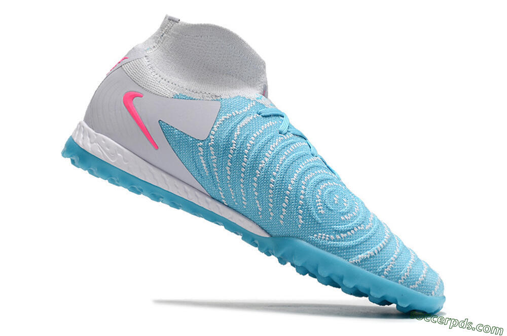 Nike Phantom Luna Elite NU TF High-Tops Football Shoes - Blue/White/Pink 4