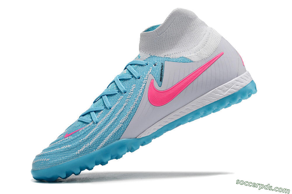 Nike Phantom Luna Elite NU TF High-Tops Football Shoes - Blue/White/Pink 5