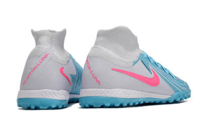 Nike Phantom Luna Elite NU TF High-Tops Football Shoes - Blue/White/Pink