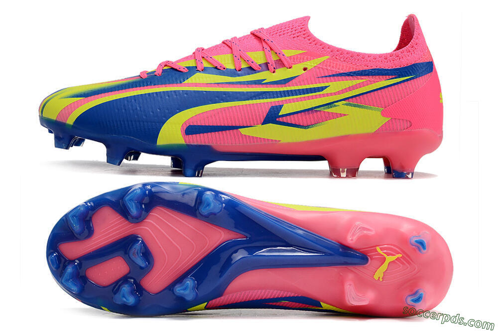 Puma Ultra Ultimate FG Low-Tops Football Boots - Pink/Blue/Yellow 0