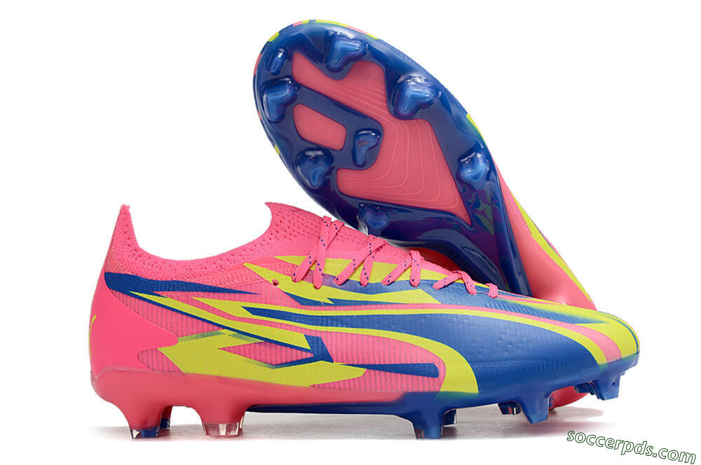 Puma Ultra Ultimate FG Low-Tops Football Boots - Pink/Blue/Yellow 1