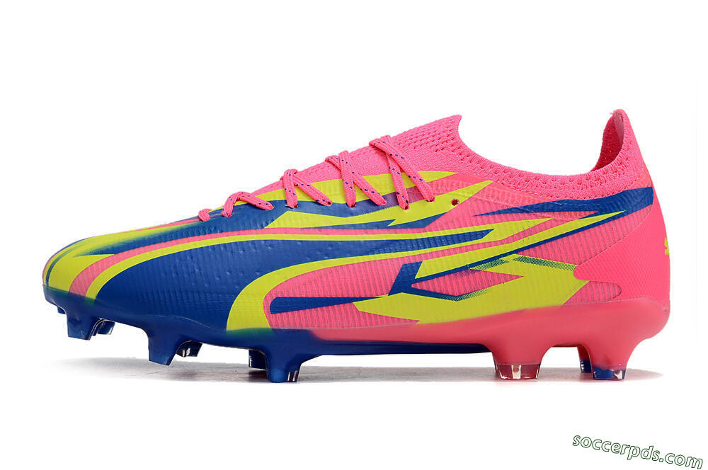 Puma Ultra Ultimate FG Low-Tops Football Boots - Pink/Blue/Yellow 2