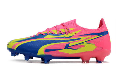 Puma Ultra Ultimate FG Low-Tops Football Boots - Pink/Blue/Yellow