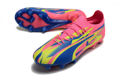 Puma Ultra Ultimate FG Low-Tops Football Boots - Pink/Blue/Yellow