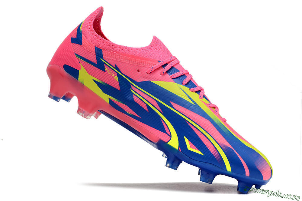 Puma Ultra Ultimate FG Low-Tops Football Boots - Pink/Blue/Yellow 4