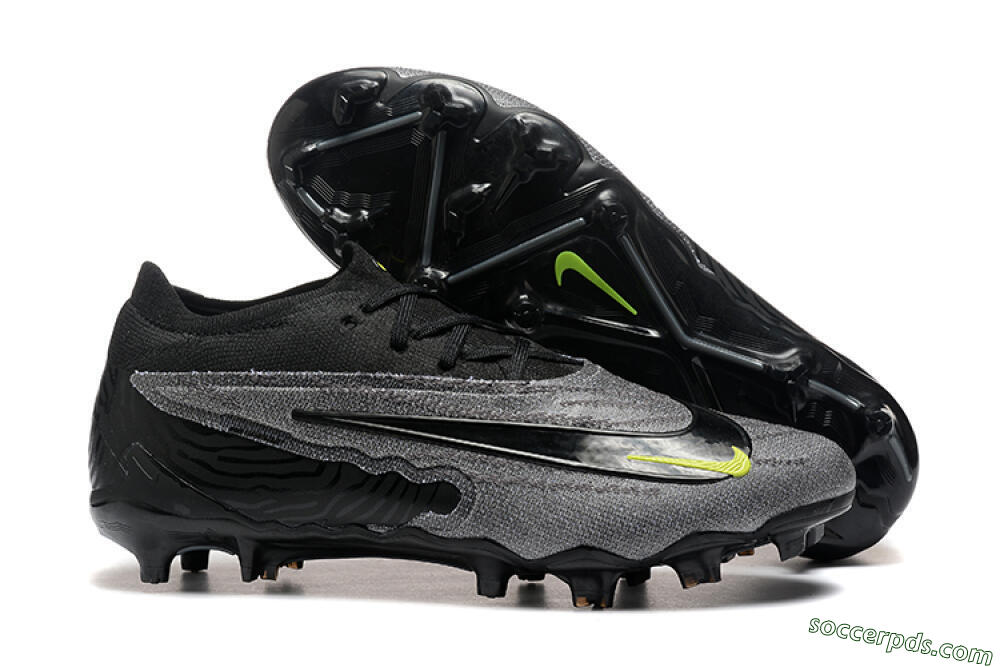 Nike Phantom GX Elite FG Low-Tops Football Boots - Black/Grey/Yellow 1
