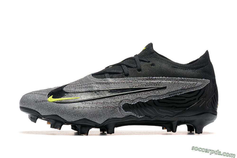 Nike Phantom GX Elite FG Low-Tops Football Boots - Black/Grey/Yellow 2